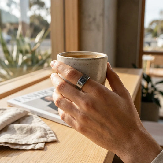 Bio-Link™ Smart Health Ring - 24/7 Wellness Tracker (Titanium Silver)